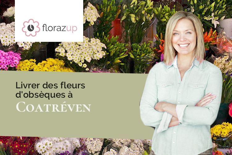 compositions florales pour des obsèques à Coatréven (Côtes-d'Armor/22450)