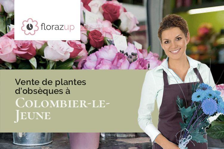 couronnes de fleurs pour un deuil à Colombier-le-Jeune (Ardèche/07270)