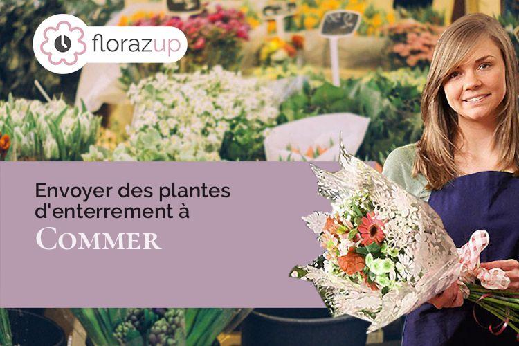 couronnes de fleurs pour un deuil à Commer (Mayenne/53470)