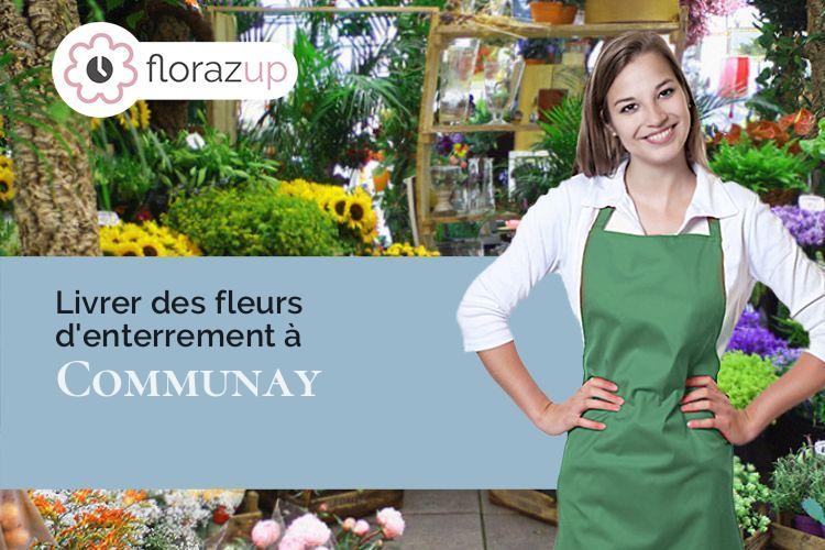 coeur de fleurs pour un enterrement à Communay (Rhône/69360)