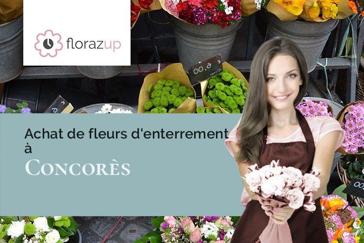 coeurs de fleurs pour un décès à Concorès (Lot/46310)