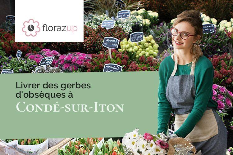 croix de fleurs pour un enterrement à Condé-sur-Iton (Eure/27160)