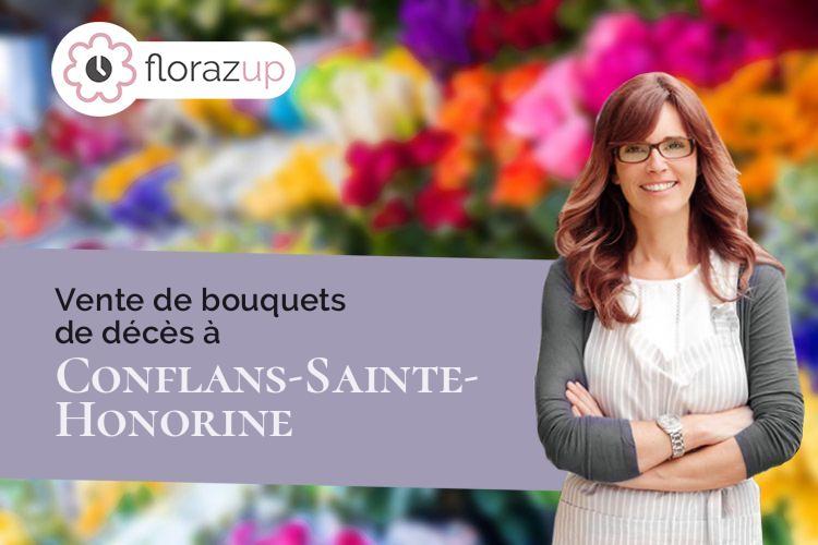 coeur de fleurs pour des funérailles à Conflans-Sainte-Honorine (Yvelines/78700)