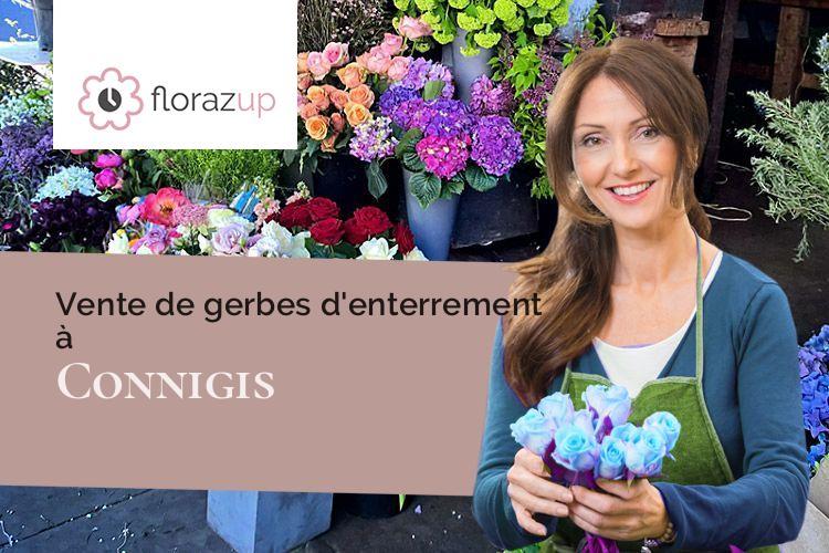 couronnes florales pour des funérailles à Connigis (Aisne/02330)
