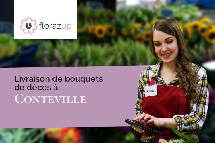 couronnes de fleurs pour un enterrement à Conteville (Oise/60360)