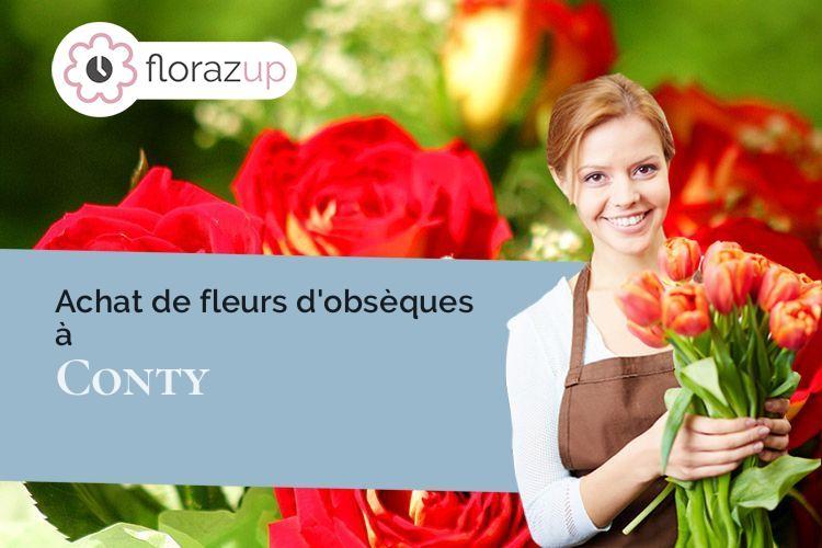 couronnes florales pour un enterrement à Conty (Somme/80160)