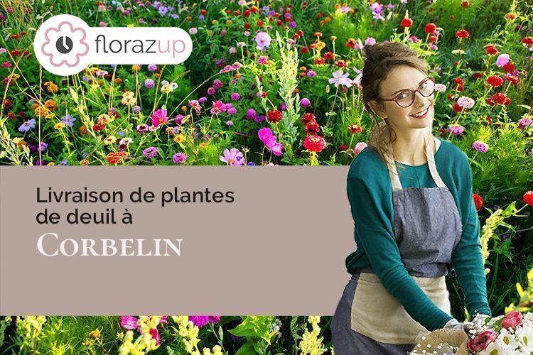 gerbes de fleurs pour un deuil à Corbelin (Isère/38630)
