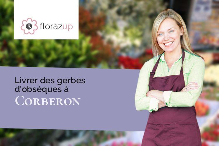 couronnes de fleurs pour des funérailles à Corberon (Côte-d'Or/21250)