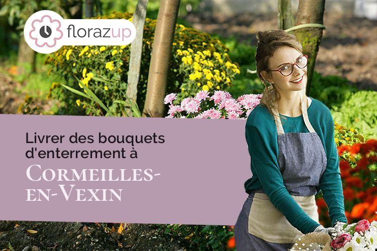 couronnes florales pour des funérailles à Cormeilles-en-Vexin (Val-d'Oise/95830)