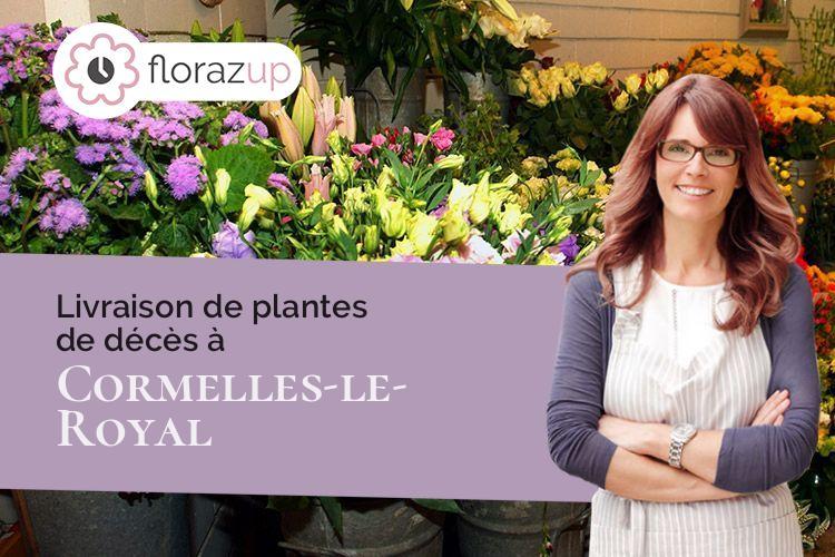 compositions florales pour des funérailles à Cormelles-le-Royal (Calvados/14123)