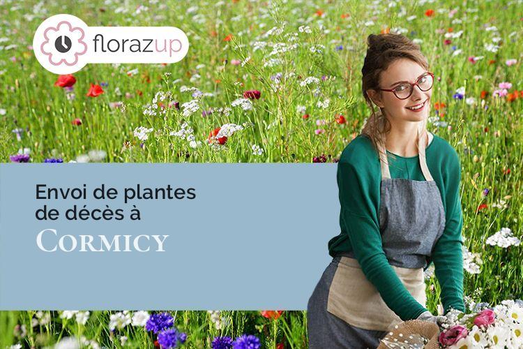 couronnes de fleurs pour un décès à Cormicy (Marne/51220)