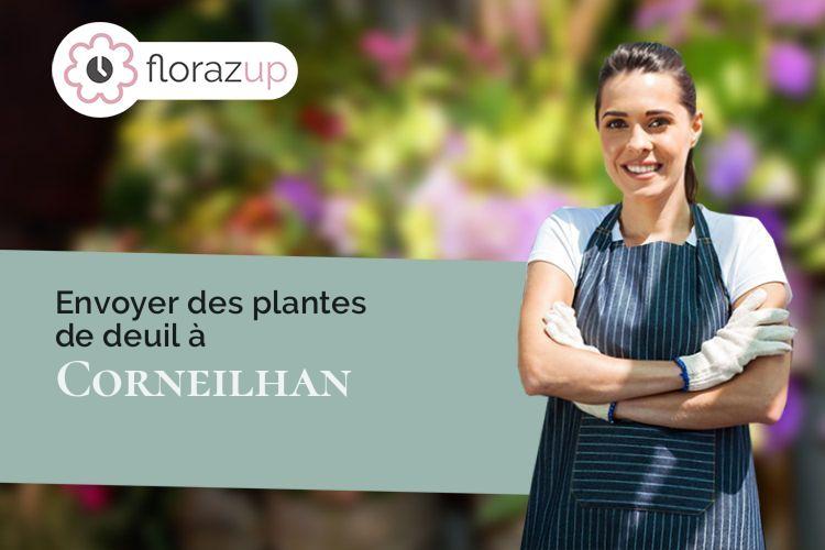 couronnes de fleurs pour des funérailles à Corneilhan (Hérault/34490)