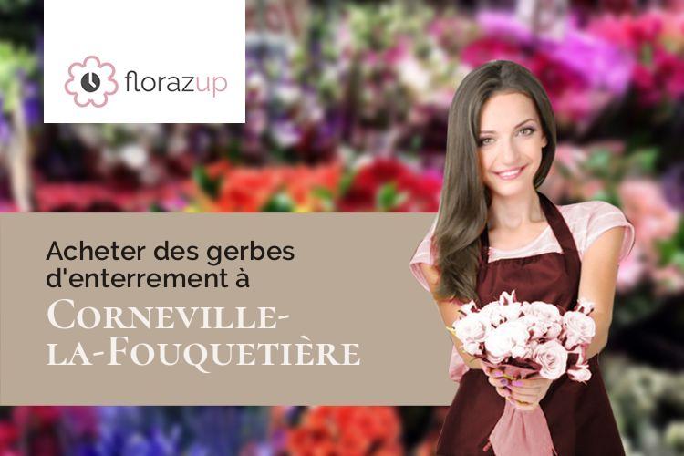 couronnes de fleurs pour un deuil à Corneville-la-Fouquetière (Eure/27300)