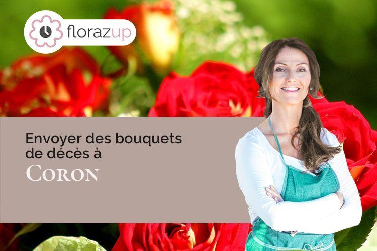 coeur de fleurs pour une crémation à Coron (Maine-et-Loire/49690)
