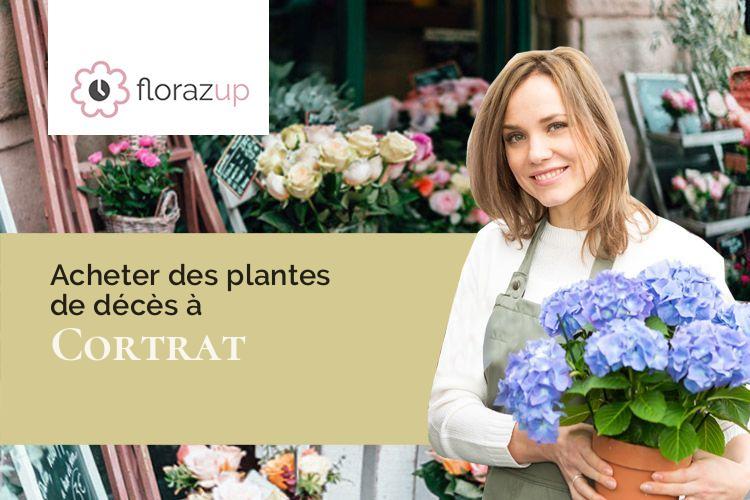 couronnes de fleurs pour des funérailles à Cortrat (Loiret/45700)