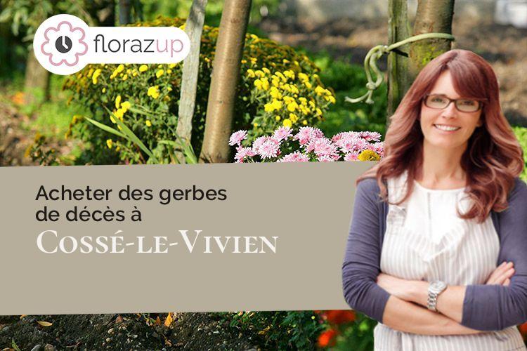 créations de fleurs pour un deuil à Cossé-le-Vivien (Mayenne/53230)
