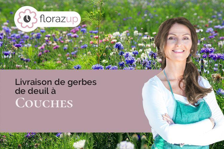 couronnes de fleurs pour un décès à Couches (Saône-et-Loire/71490)