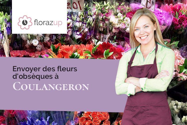 gerbes de fleurs pour des funérailles à Coulangeron (Yonne/89580)