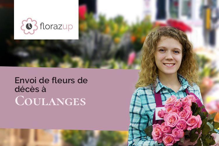 croix de fleurs pour un décès à Coulanges (Allier/03470)