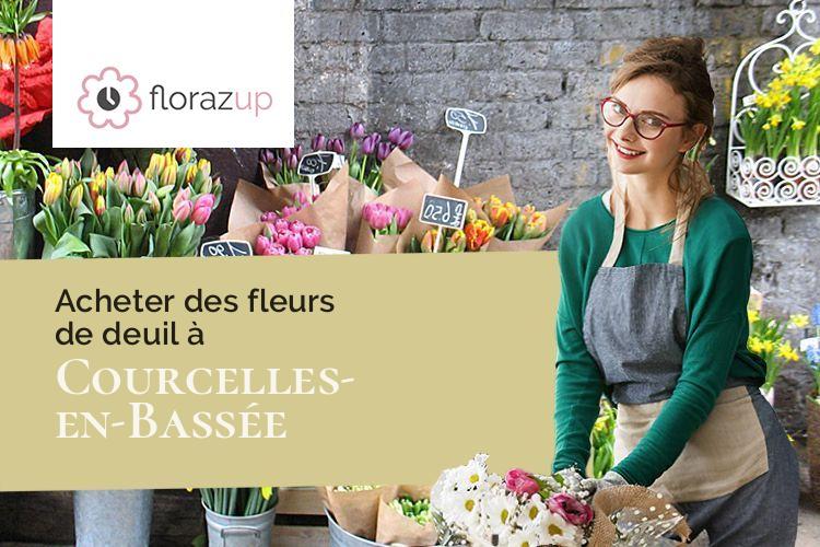 coeurs de fleurs pour un deuil à Courcelles-en-Bassée (Seine-et-Marne/77126)