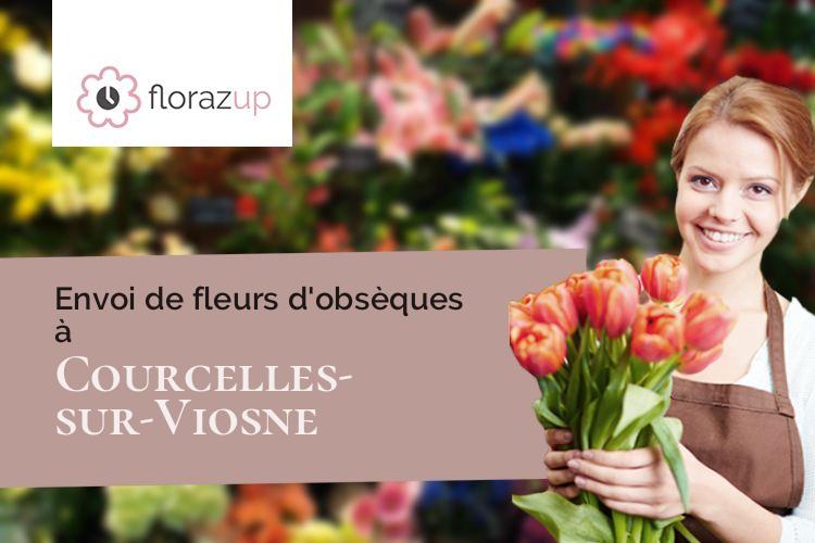 compositions florales pour un enterrement à Courcelles-sur-Viosne (Val-d'Oise/95650)