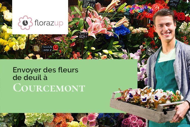 croix de fleurs pour des funérailles à Courcemont (Sarthe/72110)