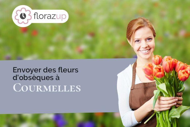 couronnes de fleurs pour un décès à Courmelles (Aisne/02200)