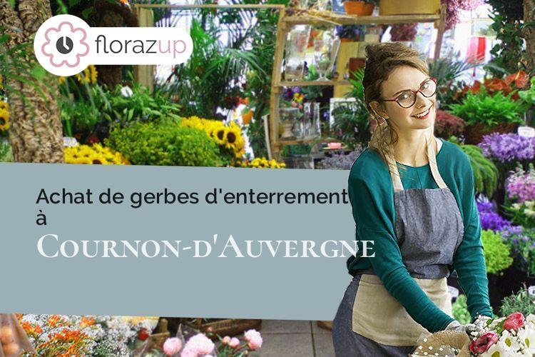 couronnes florales pour des funérailles à Cournon-d'Auvergne (Puy-de-Dôme/63800)