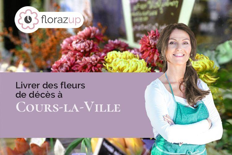 compositions de fleurs pour des obsèques à Cours-la-Ville (Rhône/69470)