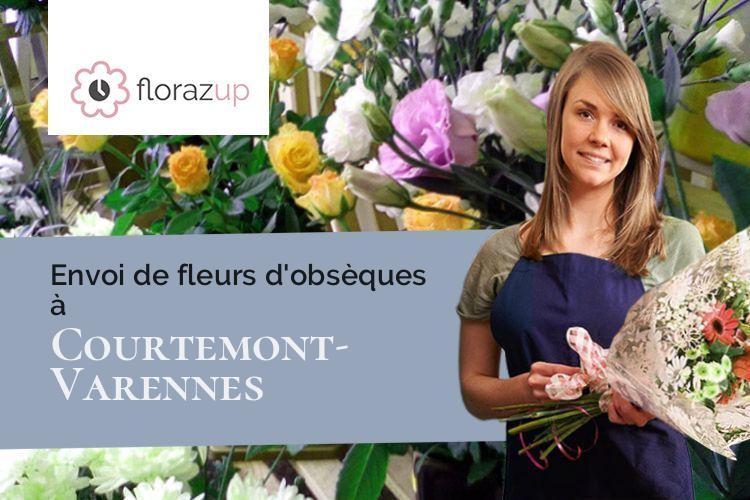 coeurs de fleurs pour un deuil à Courtemont-Varennes (Aisne/02850)