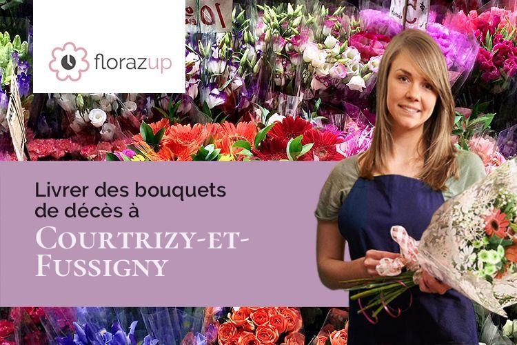 fleurs deuil pour un deuil à Courtrizy-et-Fussigny (Aisne/02820)