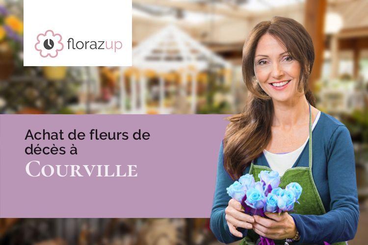 couronnes florales pour un enterrement à Courville (Marne/51170)