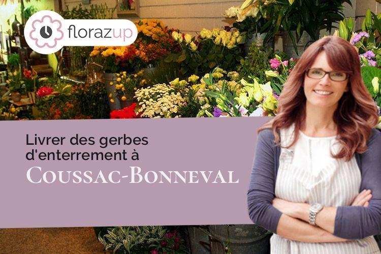 coeur de fleurs pour un enterrement à Coussac-Bonneval (Haute-Vienne/87500)