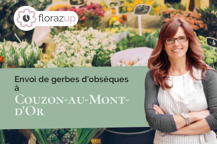 compositions de fleurs pour un décès à Couzon-au-Mont-d'Or (Rhône/69270)