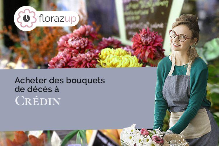 créations de fleurs pour un décès à Crédin (Morbihan/56580)