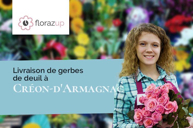 couronnes florales pour un deuil à Créon-d'Armagnac (Landes/40240)