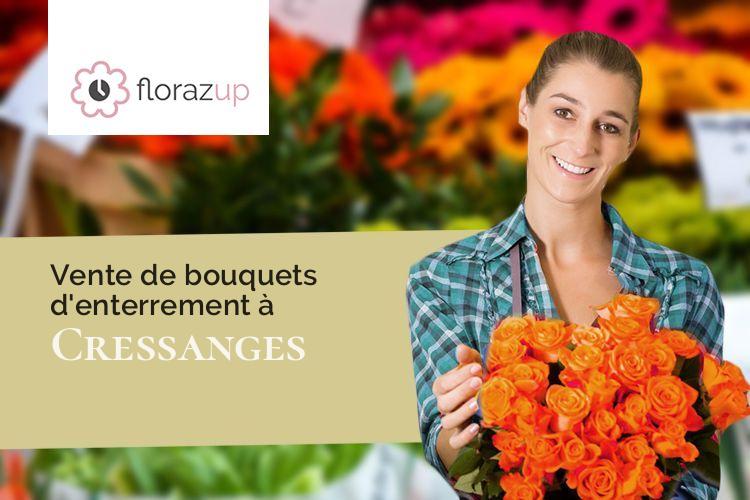 couronnes de fleurs pour un enterrement à Cressanges (Allier/03240)