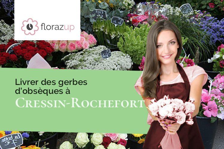créations florales pour des obsèques à Cressin-Rochefort (Ain/01350)