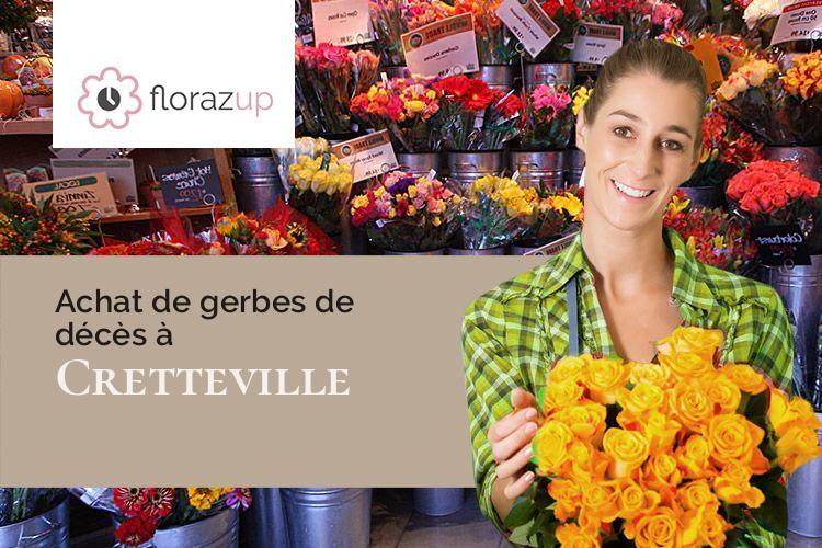 couronnes florales pour un deuil à Cretteville (Manche/50250)