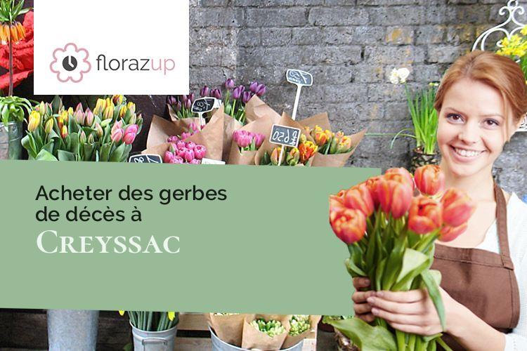 créations florales pour un décès à Creyssac (Dordogne/24350)