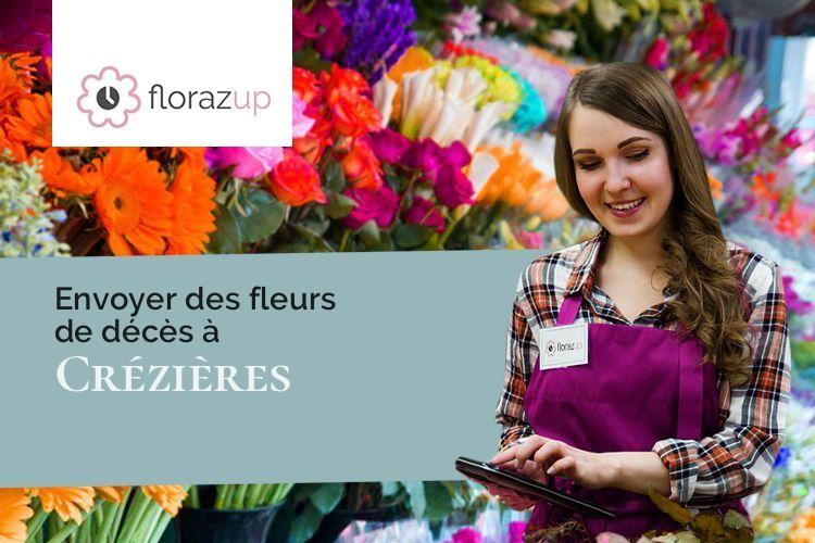 compositions de fleurs pour un décès à Crézières (Deux-Sèvres/79110)
