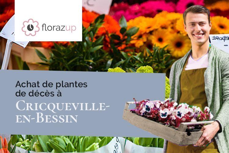 couronnes de fleurs pour des obsèques à Cricqueville-en-Bessin (Calvados/14450)
