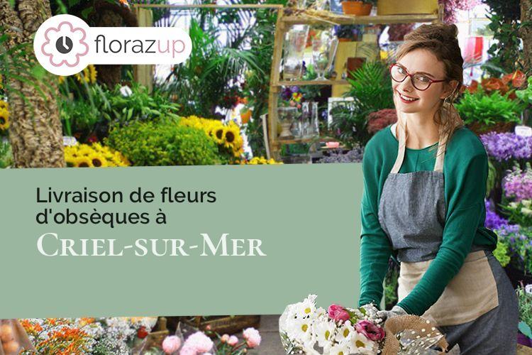 créations de fleurs pour un enterrement à Criel-sur-Mer (Seine-Maritime/76910)