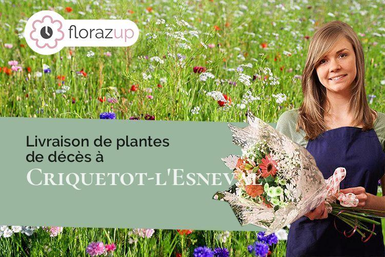 couronnes florales pour des obsèques à Criquetot-l'Esneval (Seine-Maritime/76280)