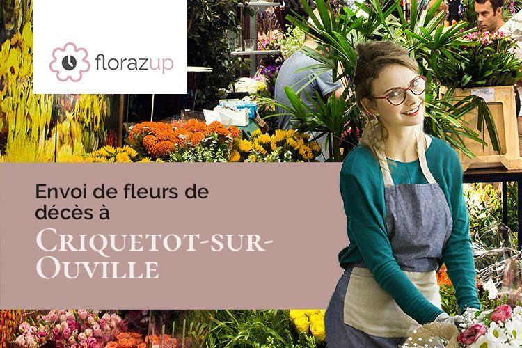 couronnes florales pour des obsèques à Criquetot-sur-Ouville (Seine-Maritime/76760)