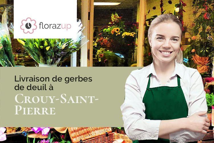 bouquets de fleurs pour un deuil à Crouy-Saint-Pierre (Somme/80310)