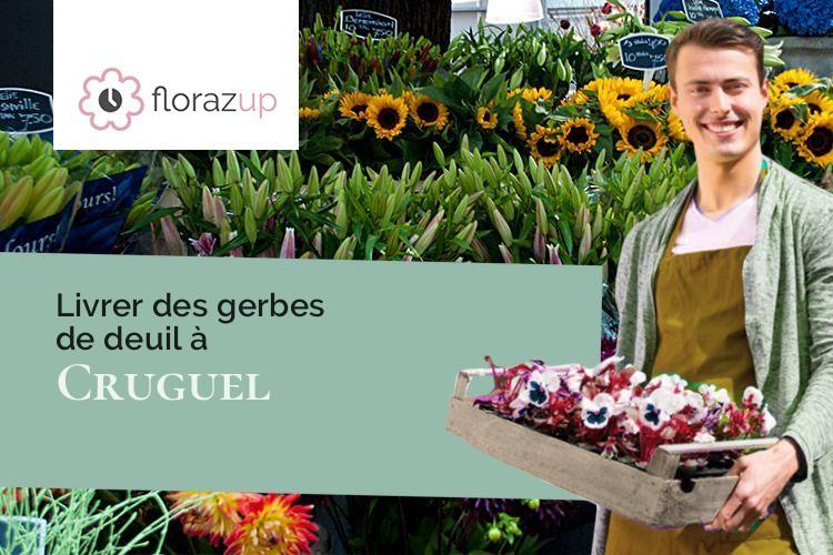 couronnes de fleurs pour un enterrement à Cruguel (Morbihan/56420)