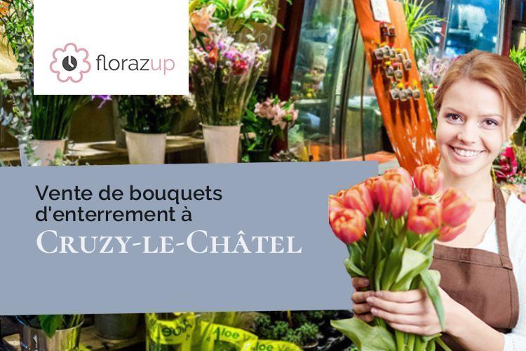 couronnes florales pour un deuil à Cruzy-le-Châtel (Yonne/89740)