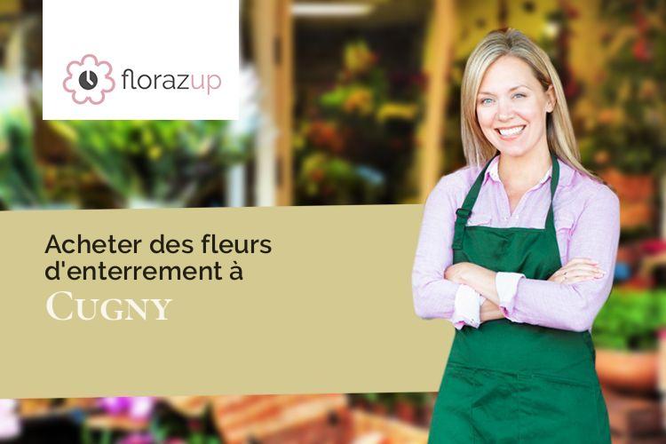 fleurs deuil pour des funérailles à Cugny (Aisne/02480)