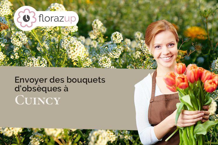 fleurs deuil pour un décès à Cuincy (Nord/59553)